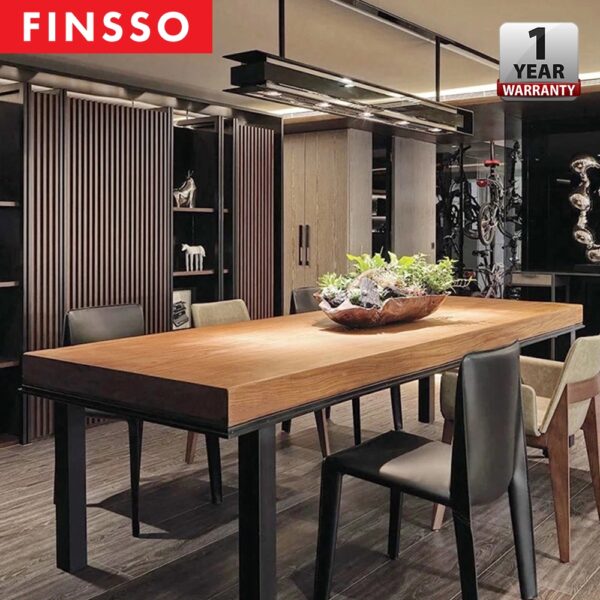 [180 x 80 cm] Titus Design 5 cm Solid Rubber Wood Dining Meeting Table