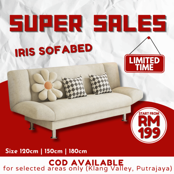[Free Shipping] 2-in-1 Sofa + Katil | Sofa Bed Kain Baldu (Velvet) High Quality + Murah | 2/3/4 Seater |Iris