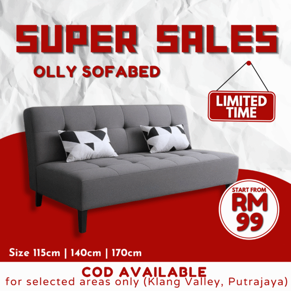 Katil Sofa Kanvas Lipat 3-in-1 | Foldable Canvas Sofa Bed – 2/3/4 Seater