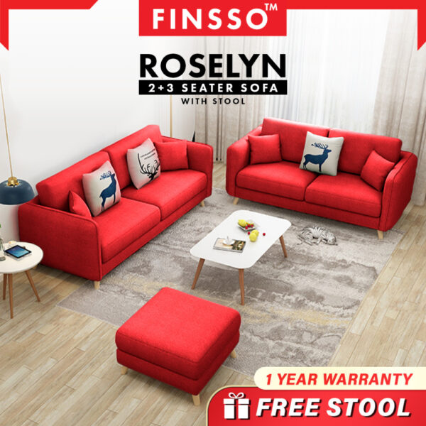 ROSELYN 2 & 3 Seater with FREE stool Sofa Home Living Room Furniture/Sofa