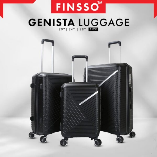 GENISTA Travel Luggage Beg Bagasi Lightweight 4 Wheels 360 Rotation Luggage PP Zipper Suitcase for Business Trips