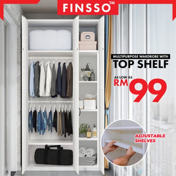 WARDROBE WITH SHELF / Almari baju /kabinet baju / almari baju budak /Almari Baju Besar