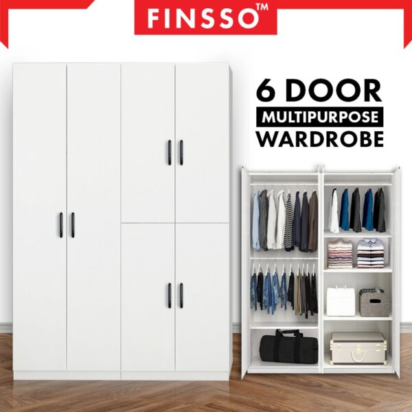 Almari Baju 4/5/6 Pintu | Wooden Wardrobe Big Storage | Multifunctional Wardrobe