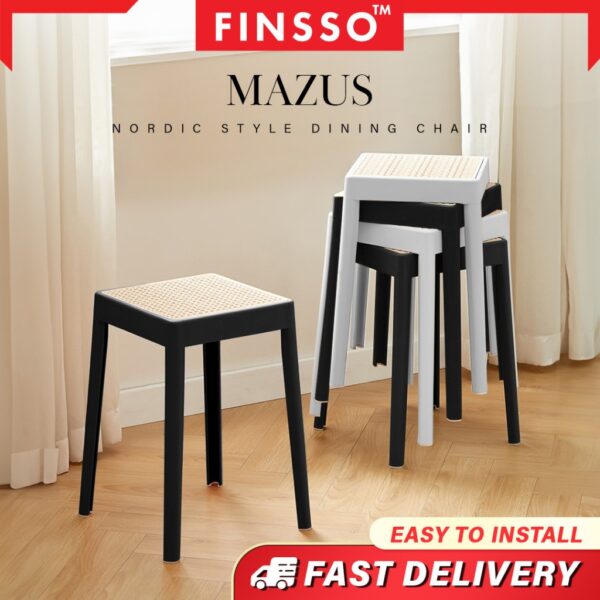 Mazus Nordic Rattan Chair PP Chair Plastic Chair / Dining chair / Kerusi meja makan