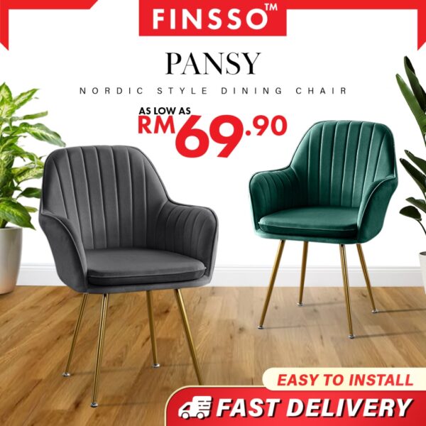PANSY NORDIC WING CHAIR / DINING CHAIR /KERUSI MAKAN / Kerusi Belajar / Wing Chair / Kerusi / ergonomic chair