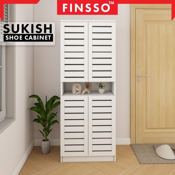 Kabinet Kasut Kayu + Ventilation Anti-Kulat! | Shoe Cabinet | Rak Kasut Bertutup | Sukishi