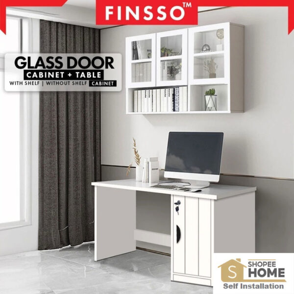 Thicker board (12mm) Snow Series Arlo Luxury bed room set / Office desk Study Desk + DRAWER & LOCK / study table