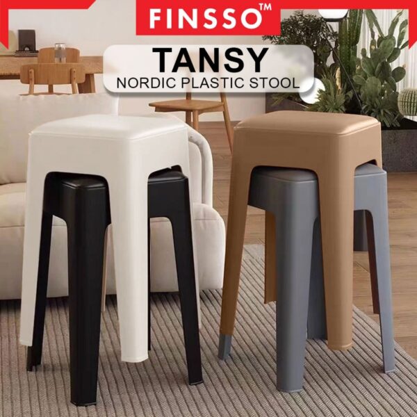 Kerusi Plastik Murah & Kukuh + Cushion Lembut | Stool Chair | Dining Chair | Kerusi Meja Makan & Cafe Tansy