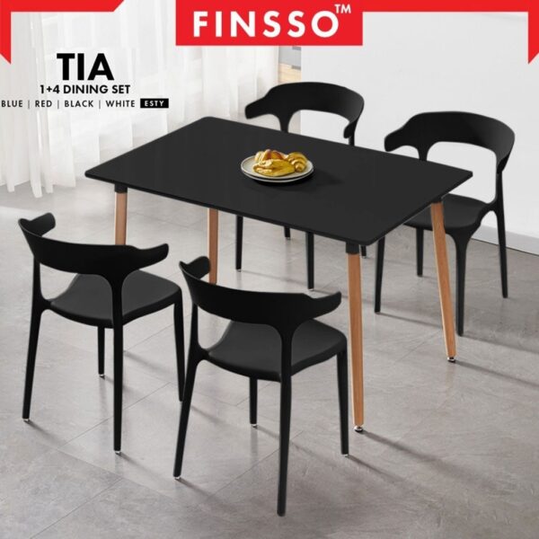 [120X60CM] TIA Meja Makan 4 kerusi Simple Dining Set /Mordern Dinning Table Set / Set meja makan murah & kualit