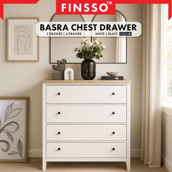 High Quality Chest Drawer Storage With Knob | Drawer Baju Kayu Tahan Lama | Basra