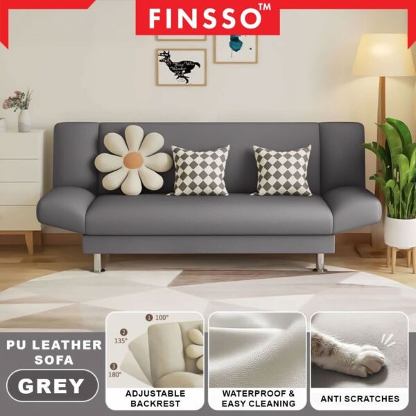 Sofa Bed Anti Cakar Kucing | PVC Leather Tahan Lasak | Mudah Dibersihkan & Senang Lap | Iris