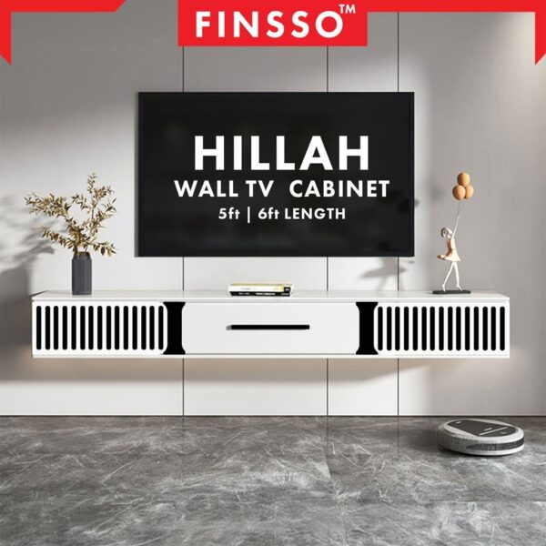 Kabinet TV Gantung Moden | Floating TV Cabinet | Wall Mounted TV Cabinet | 5ft/6ft | Hillah