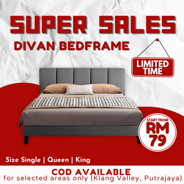 Katil Queen Divan Premium Swiss-Foundation | Queen Bed Frame | Single, Queen & King