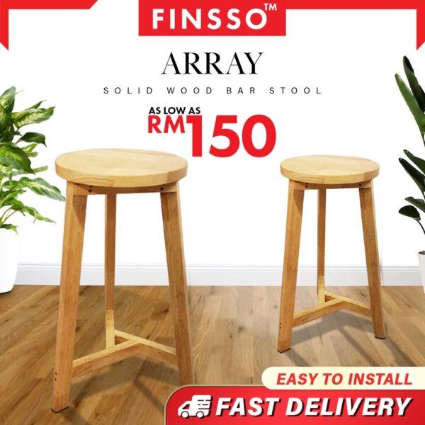 Array Bar Stool High Foot Round Stool