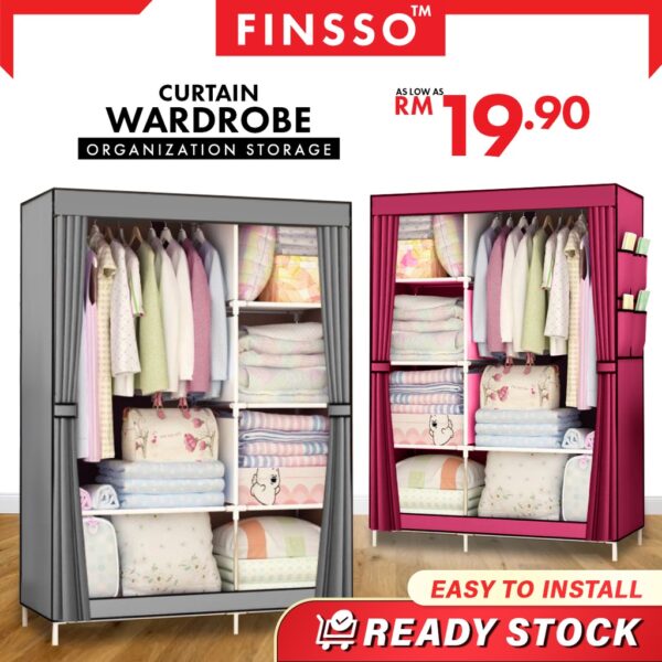 Wardrobe M Size / Almari Baju Rak Baju Clothes Organization Storage Rack Cabinet