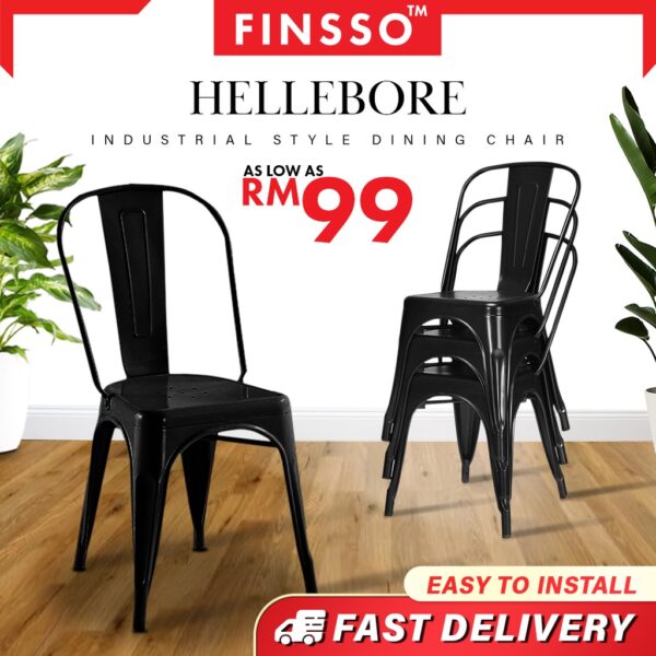HELLEBORE INDUSTRIAL STYLE DINING CHAIR