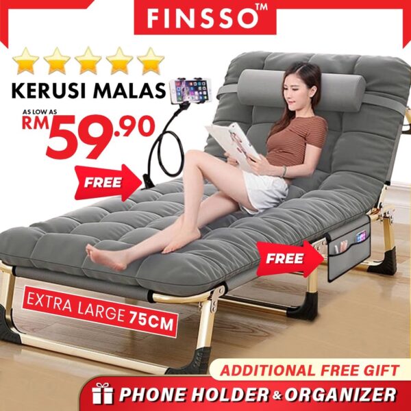 75CM Wide XL Size Foldable Lazy Bed Chair / Kerusi Malas Foldable Bed / Lazy Chair