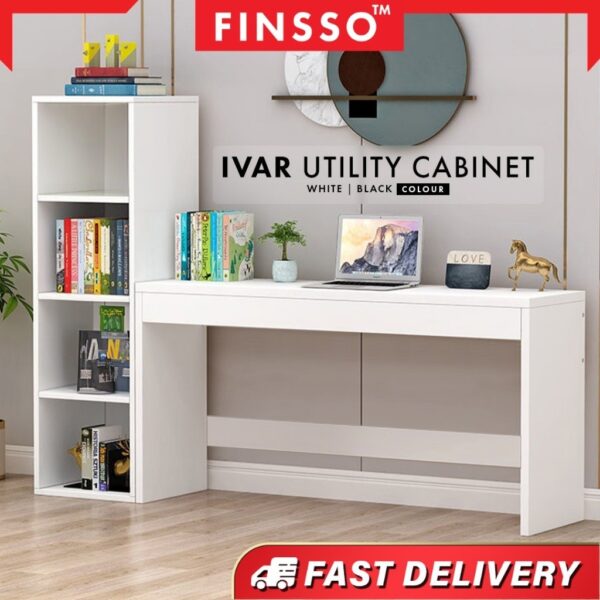 Windy study table + cabinet / meja belajar / computer table/ meja study high storage