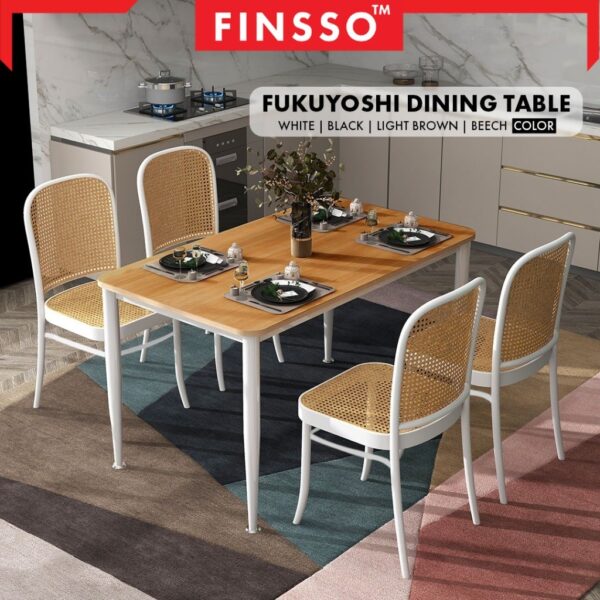 Set Meja Makan 4 Seater | Dining Table Set | Minimalist Modern Style | Fukuyoshi