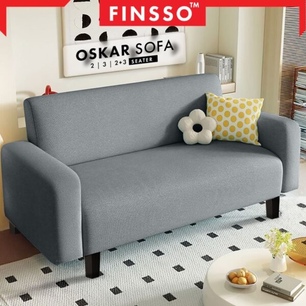 Sofa Moden Minimalis | 2 / 3 Seater | Fabric Lembut + High Quality, Harga Jimat! | Oskar