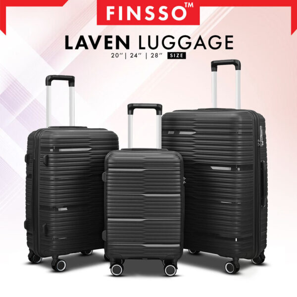 LAVEN Travel Luggage /Beg Bagasi Lightweight 4 Wheels 360 Rotation Luggage/PP zipper suitcase for business trips