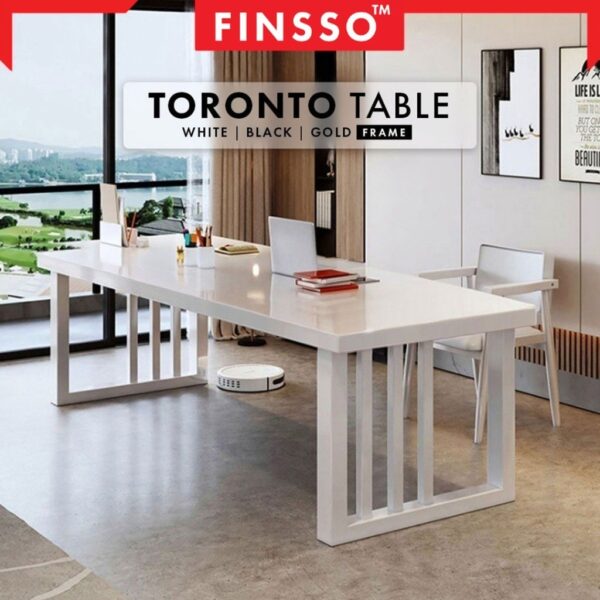 Toronto office table with 32mm table top + stronger kaki meja (Customize Available)