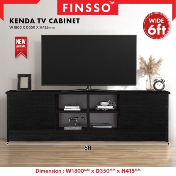 Kenda 6ft Modern TV Cabinet | TV Console | Media Storage | Rak TV Minimalist