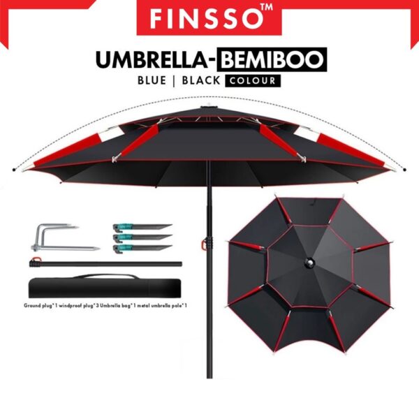 Outdoor Big Fishing Umbrella Camping Khemah Payung Memancing Besar Beach Rainproof