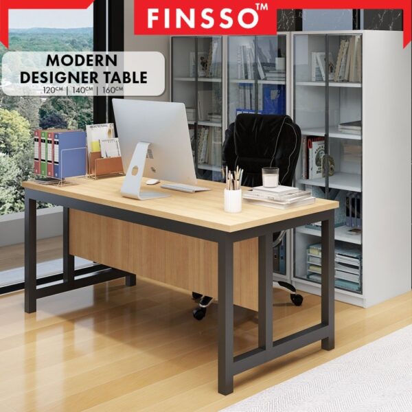 Meja Office Executive 120–180CM | Stable Steel Frame | Meja Komputer | Study Desk | Modern Designer