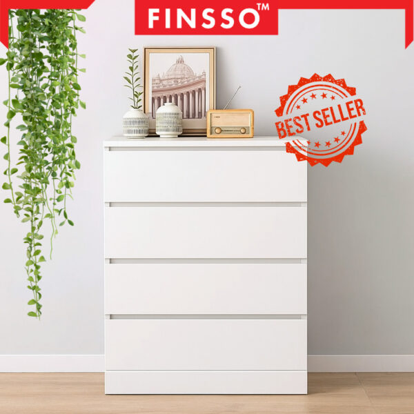 3/4/5 Chest Drawer Storage - White/Black | Drawer Baju Minimalist | Snow