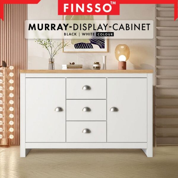 Elegant Display Cabinet Sesuai Untuk Ruang Tamu | 3 Drawers & 2 Storage | 4ft Cabinet | Murray