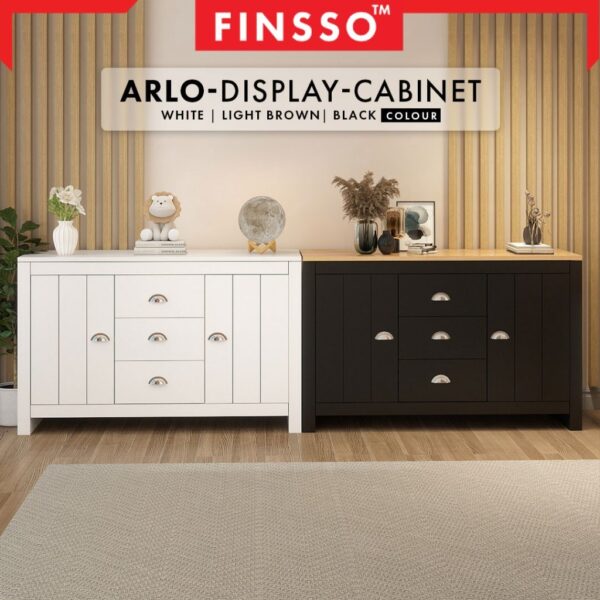 Kabinet Display 2 Pintu 3 Drawer + Design Moden | Cabinet Storage | Organizer Drawer | Arlo